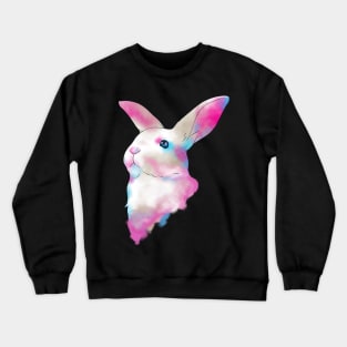 Cute Space Rainbow Gaussian Blur Rabbit Galactic Crewneck Sweatshirt